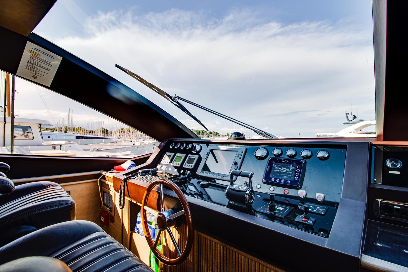 inside of a cockpit aboard GRACE Yacht for Sale