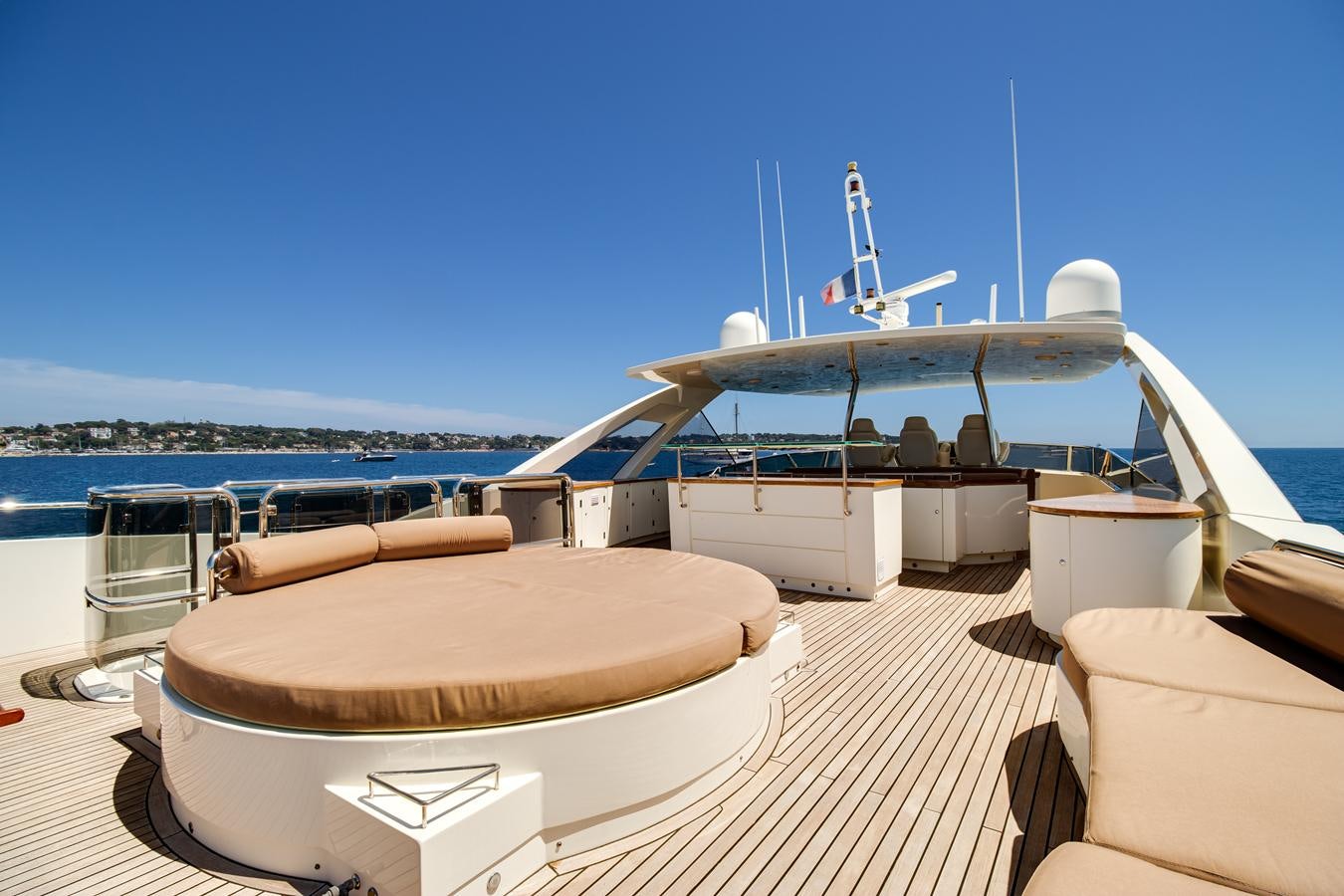 a boat on a deck aboard GRACE Yacht for Sale