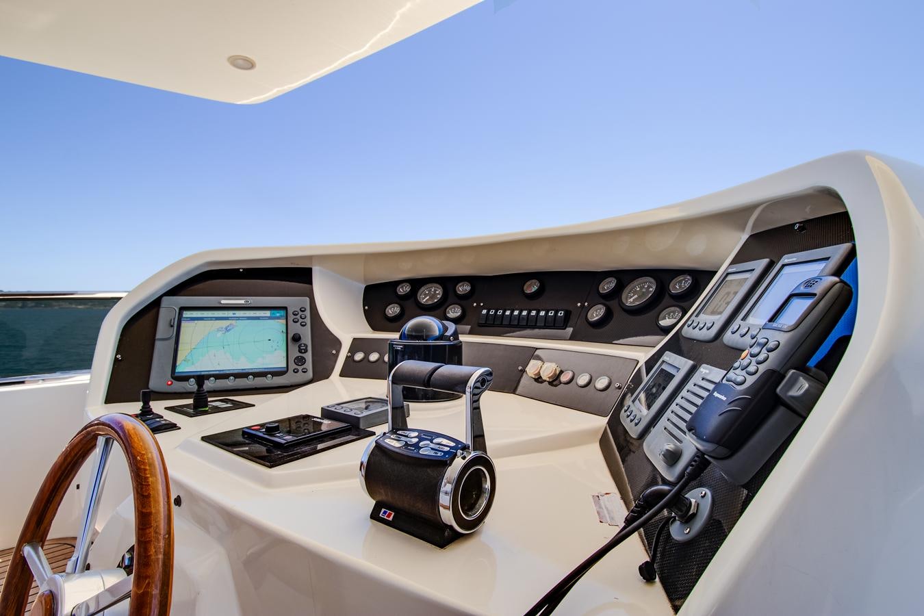 a close-up of a radio aboard GRACE Yacht for Sale