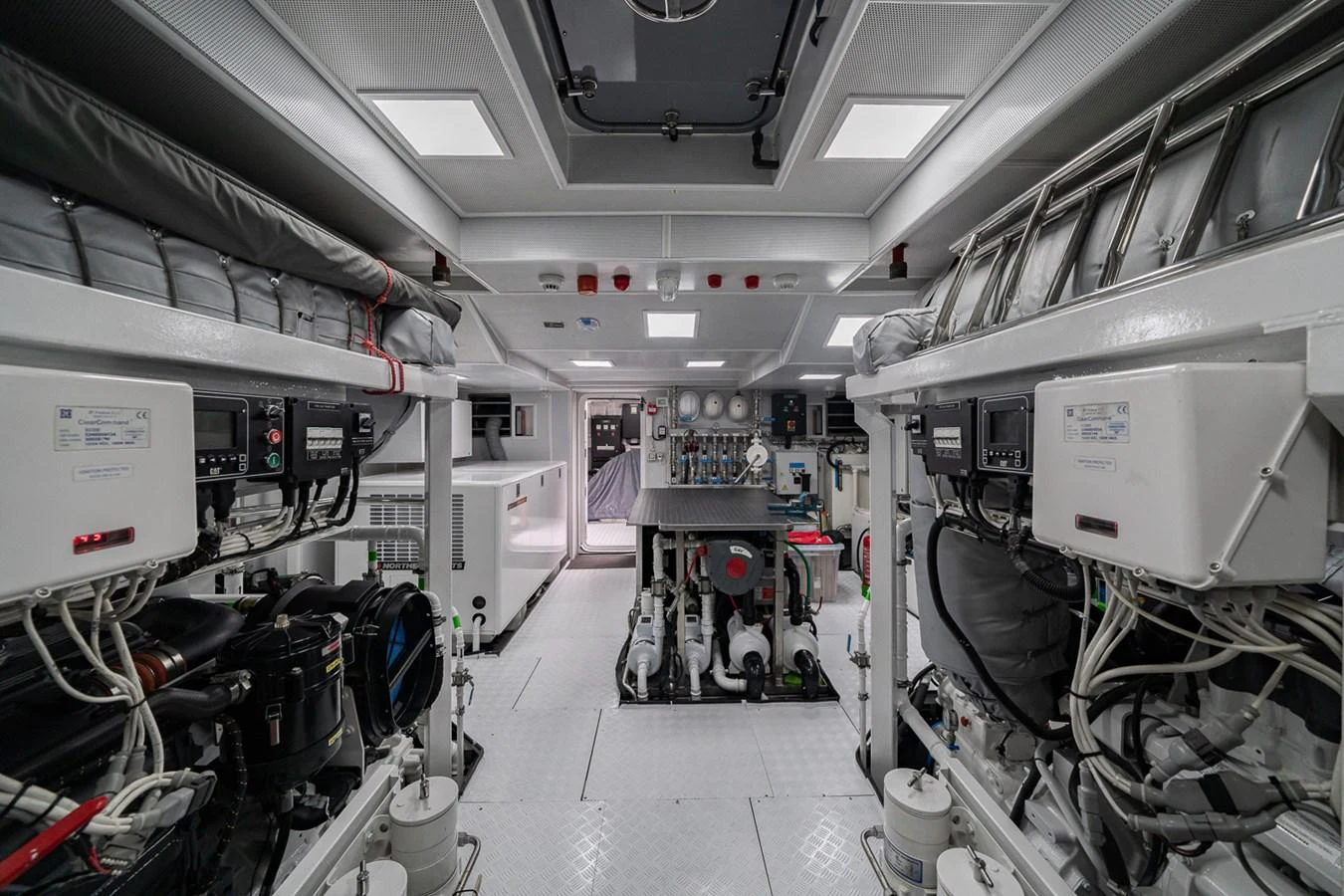 a room with machines and equipment aboard ESOSH Yacht for Sale