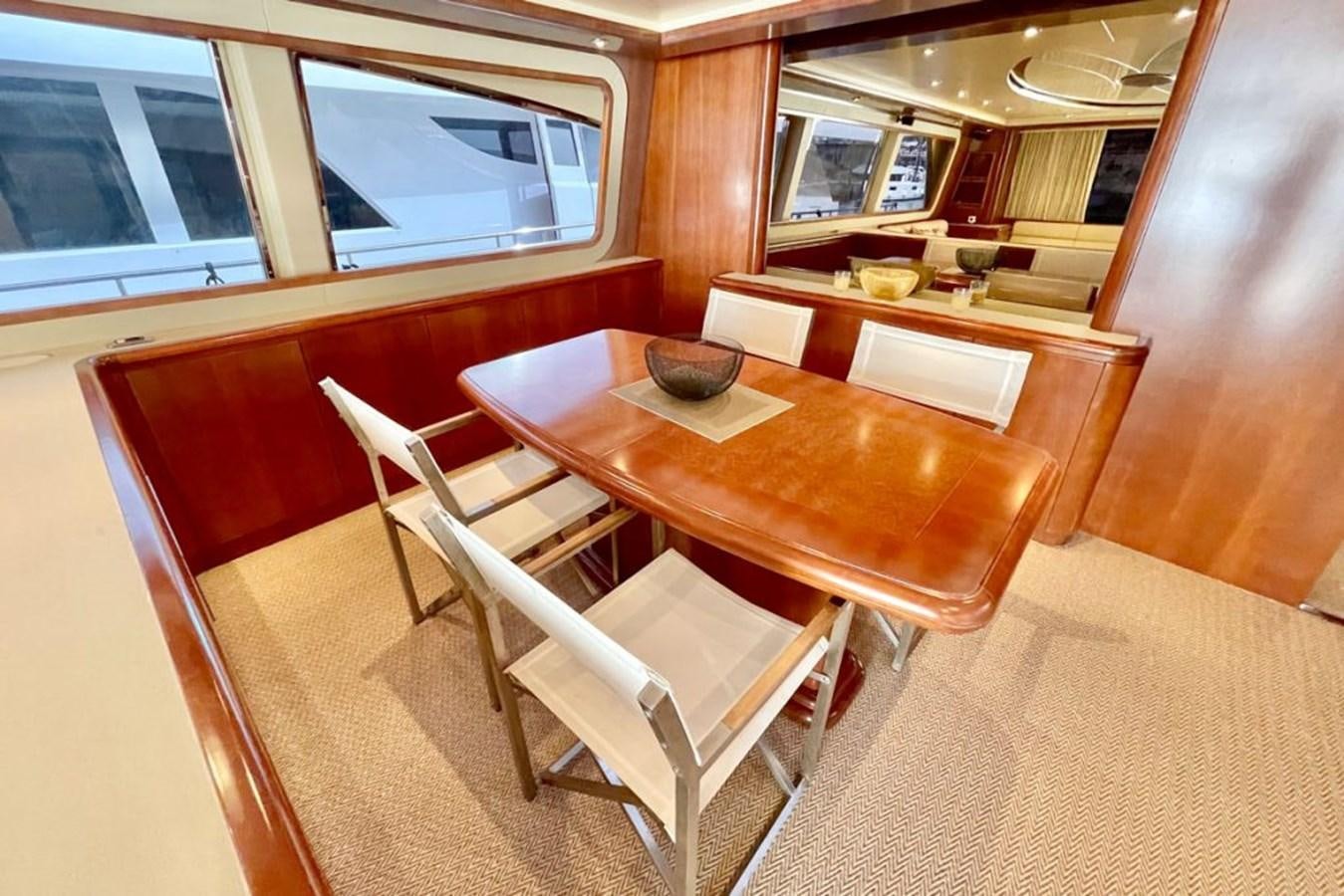 a dining table and chairs in a room aboard VIDA LOCA Yacht for Sale