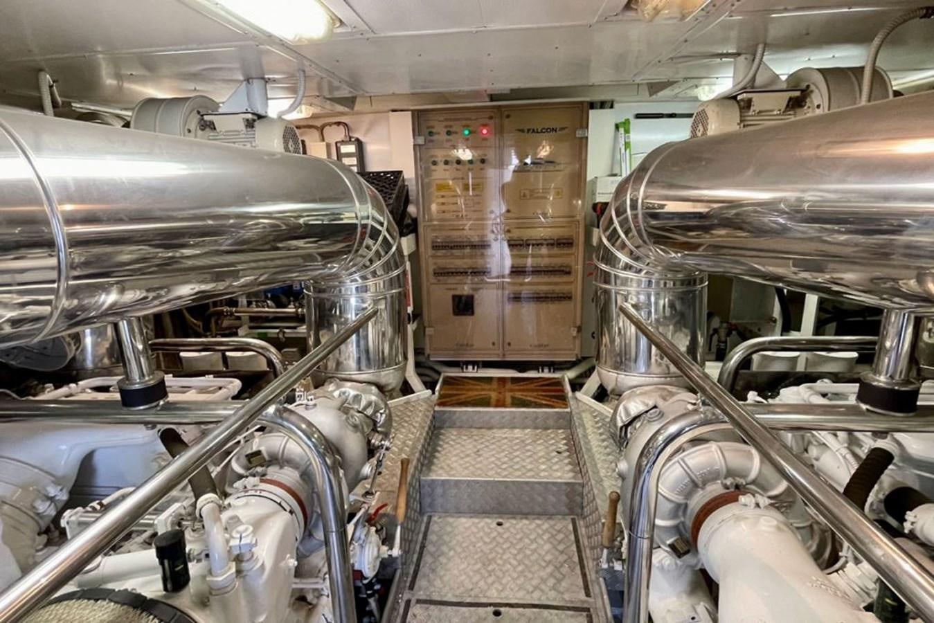 a large room with machinery aboard VIDA LOCA Yacht for Sale