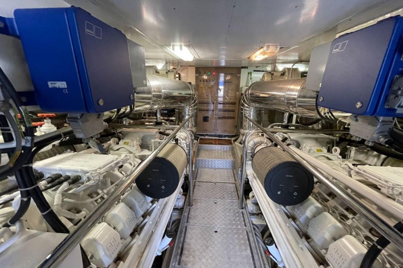 a large machine in a room aboard VIDA LOCA Yacht for Sale