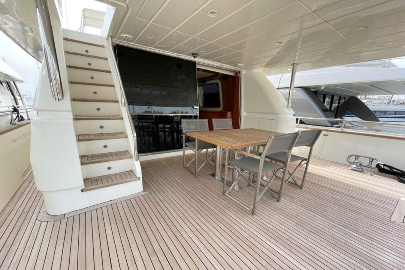 a room with a table and chairs aboard VIDA LOCA Yacht for Sale