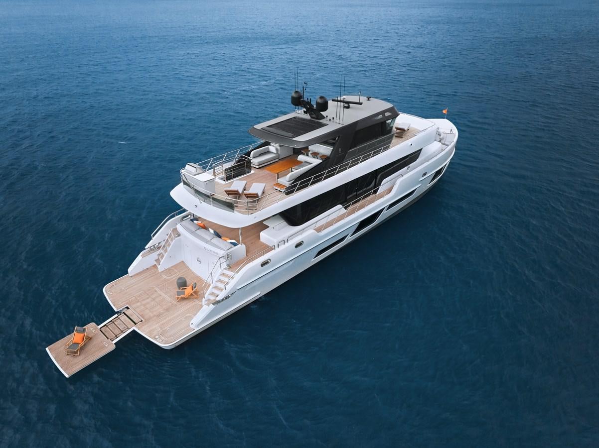 a high angle view of a ship aboard CLX96/01 Yacht for Sale