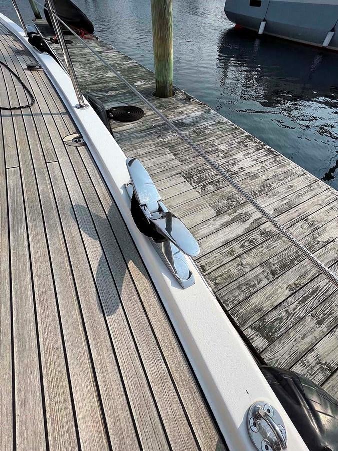 a car parked on a dock aboard MATAWAI Yacht for Sale