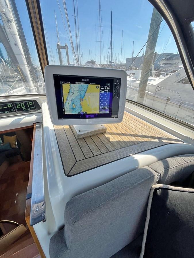 a screen on a bus aboard MATAWAI Yacht for Sale