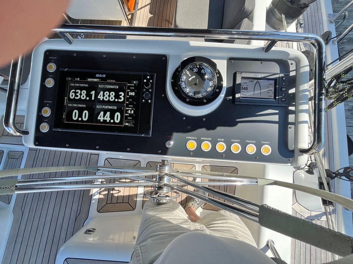 a person sitting in a car aboard MATAWAI Yacht for Sale