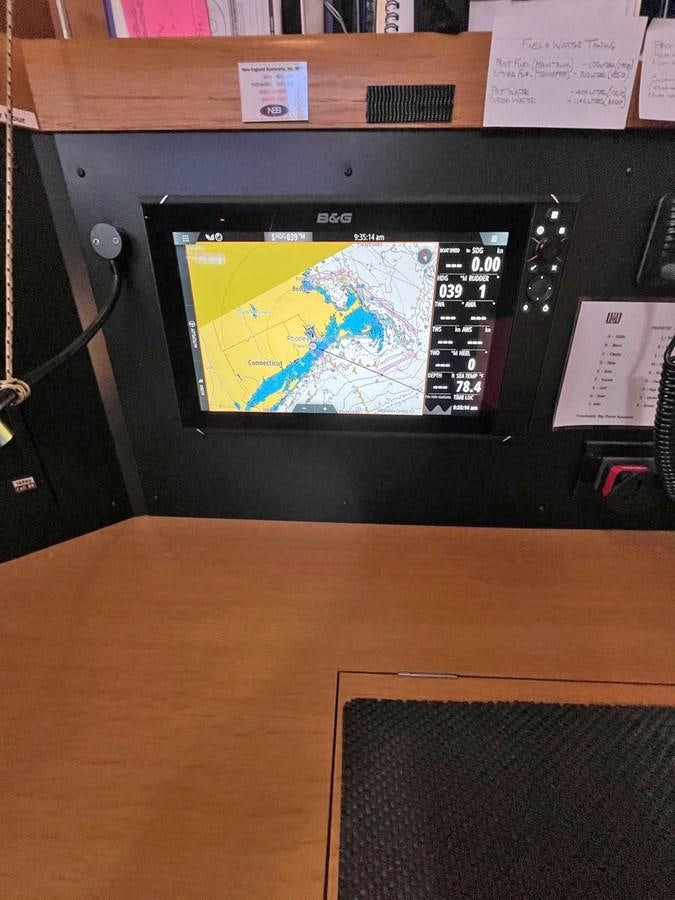 a black rectangular object with a map on it aboard MATAWAI Yacht for Sale