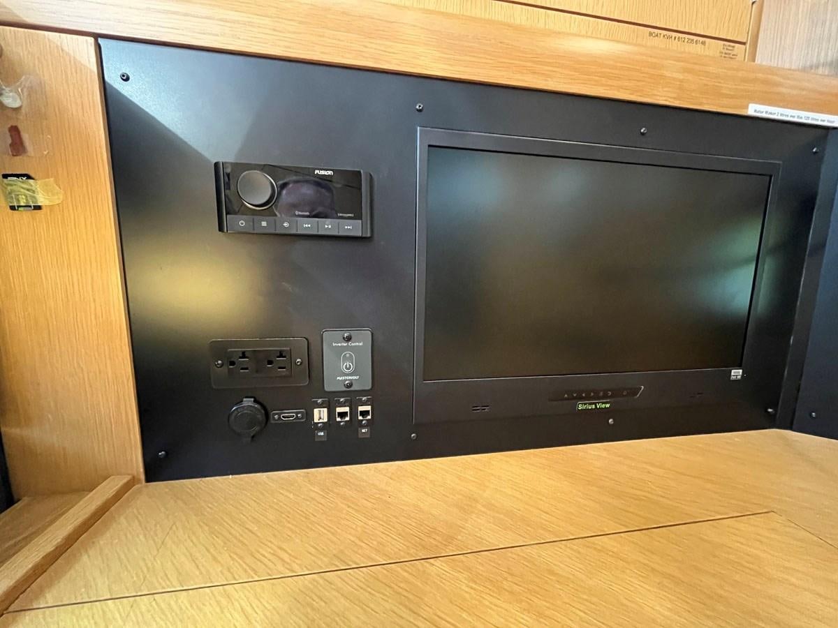 a black rectangular object with a rectangular screen aboard MATAWAI Yacht for Sale