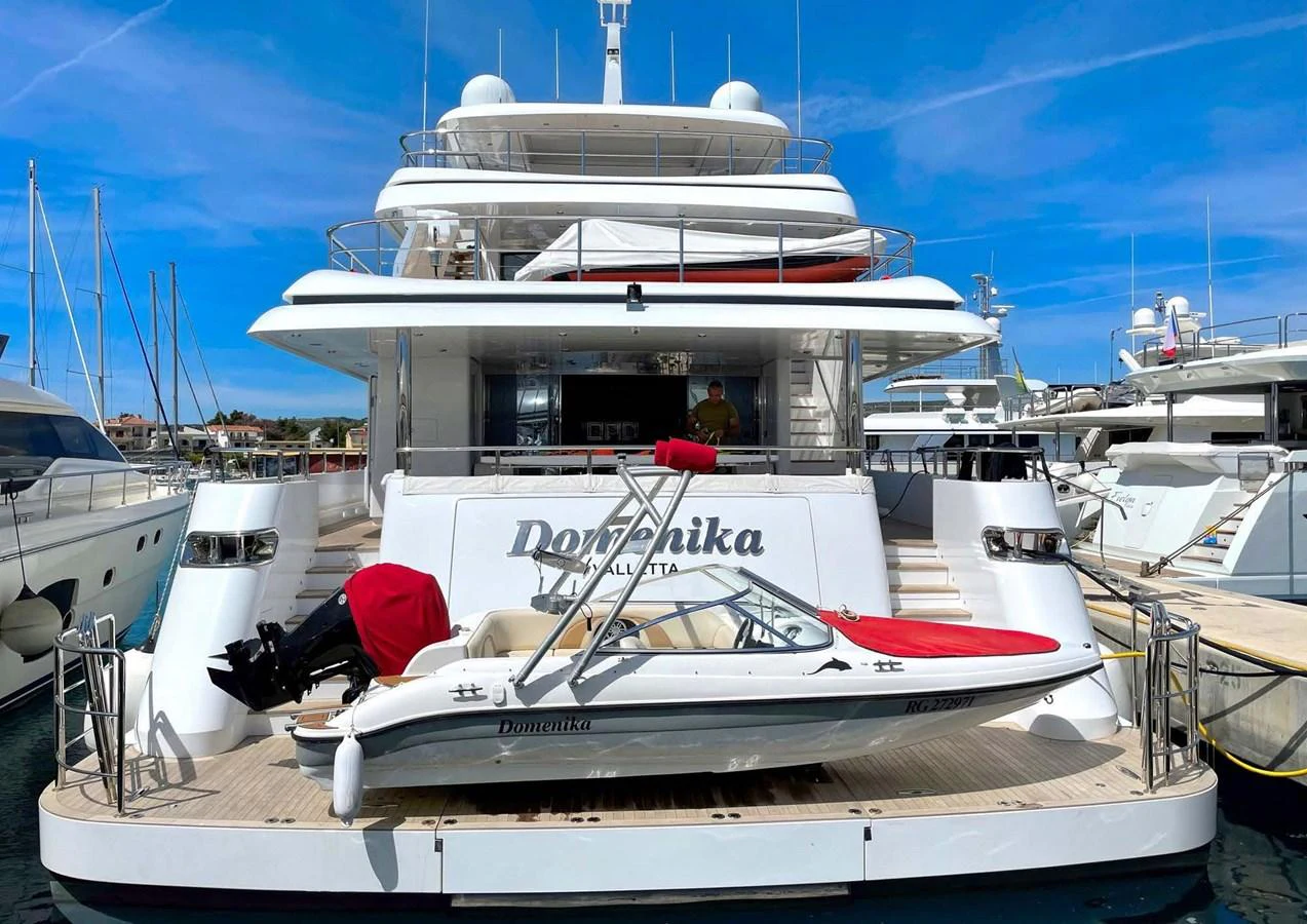 a boat in the water aboard DOMENIKA Yacht for Sale