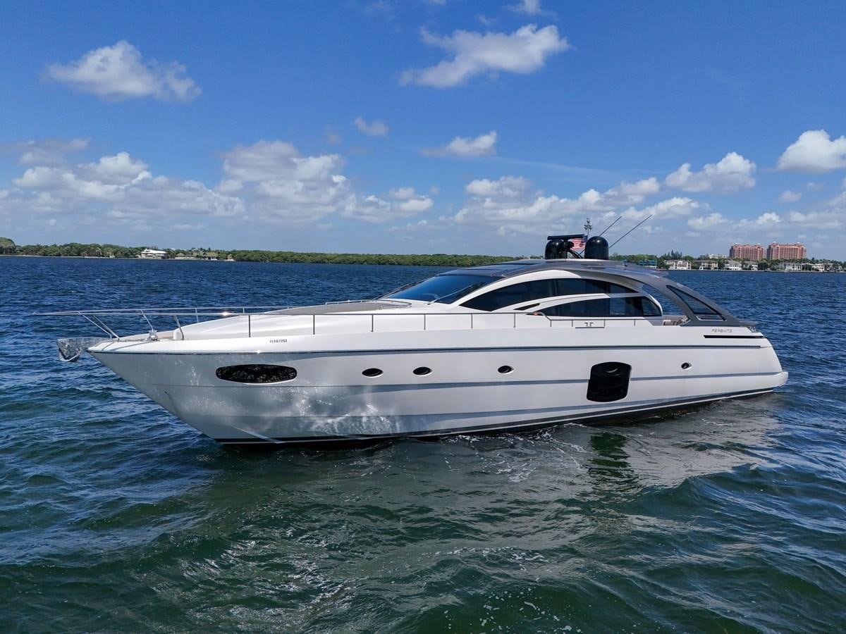 a white boat in the water aboard SANS SOUCI VIII Yacht for Sale