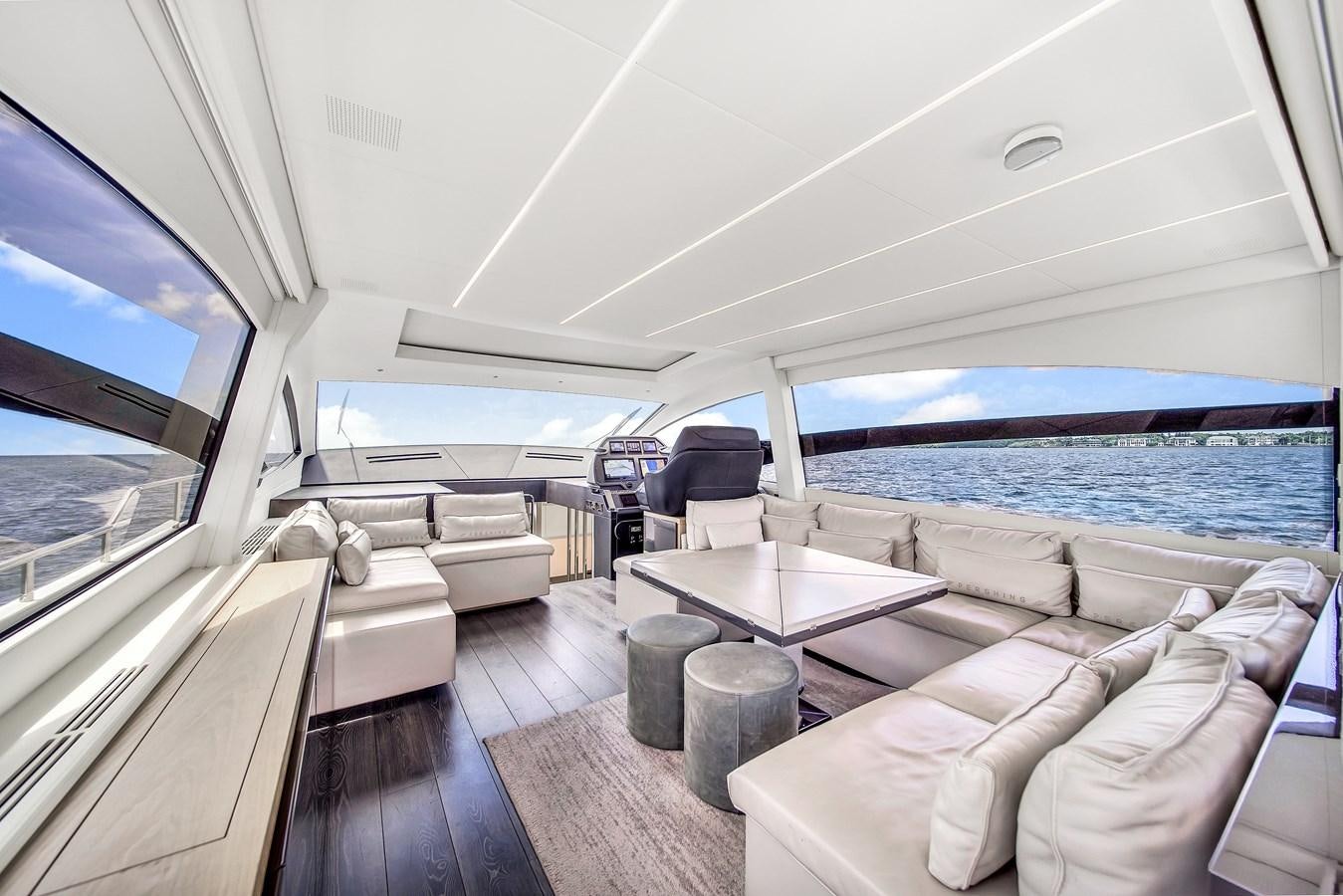 a boat with a view of the water and the deck aboard SANS SOUCI VIII Yacht for Sale