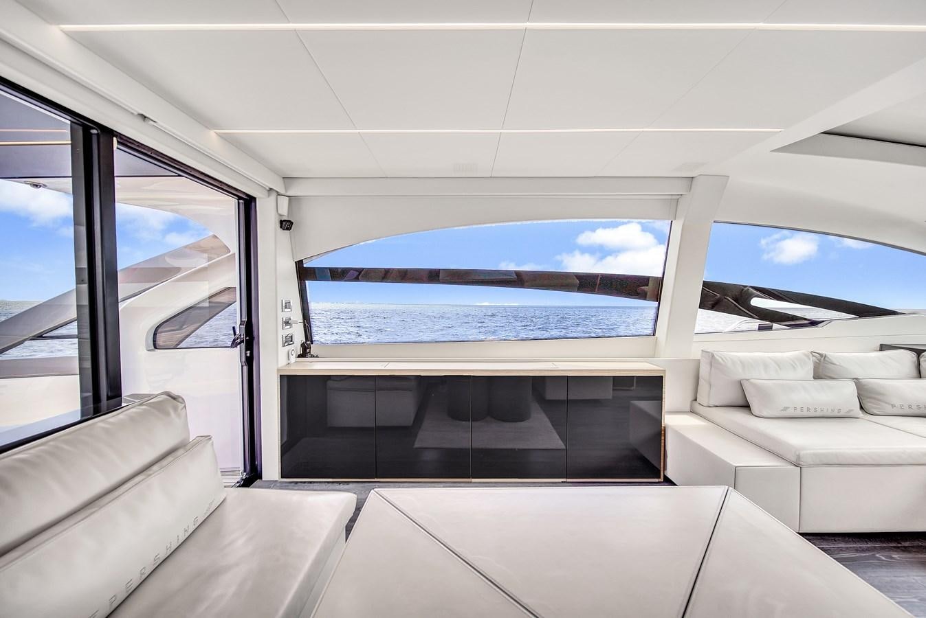 a room with a view of the ocean and the ocean aboard SANS SOUCI VIII Yacht for Sale