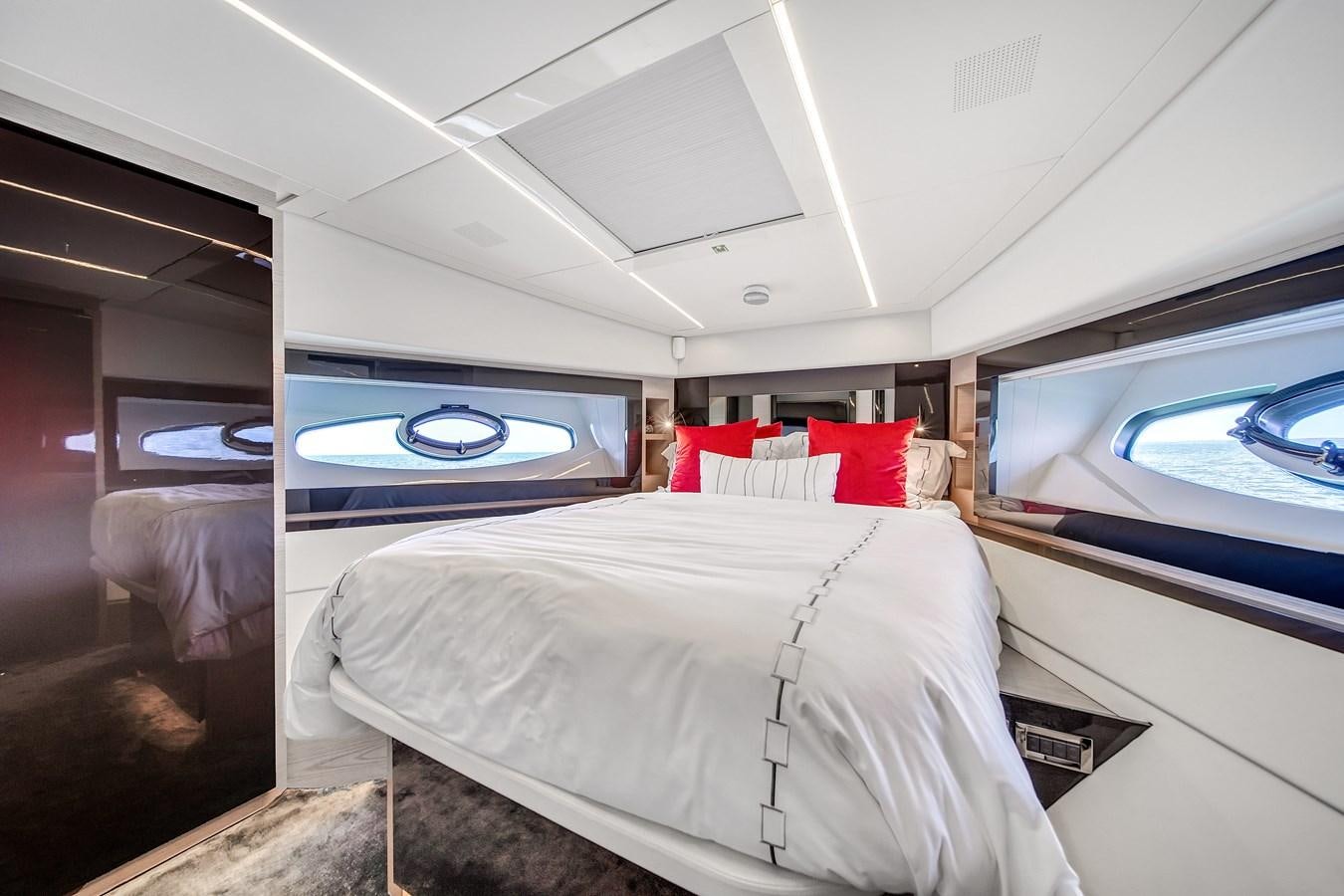 a bed in a room aboard SANS SOUCI VIII Yacht for Sale