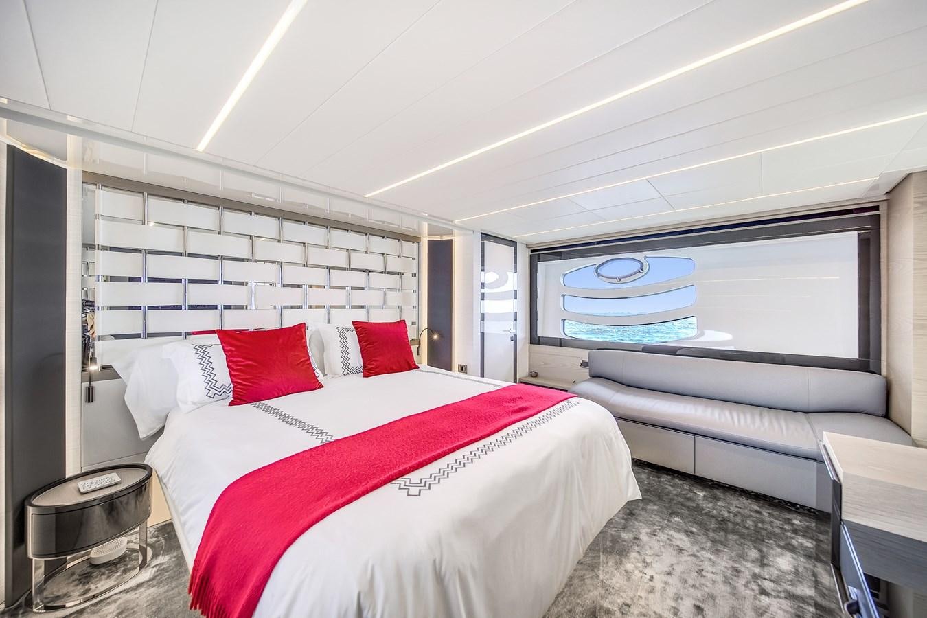 a bed in a room aboard SANS SOUCI VIII Yacht for Sale