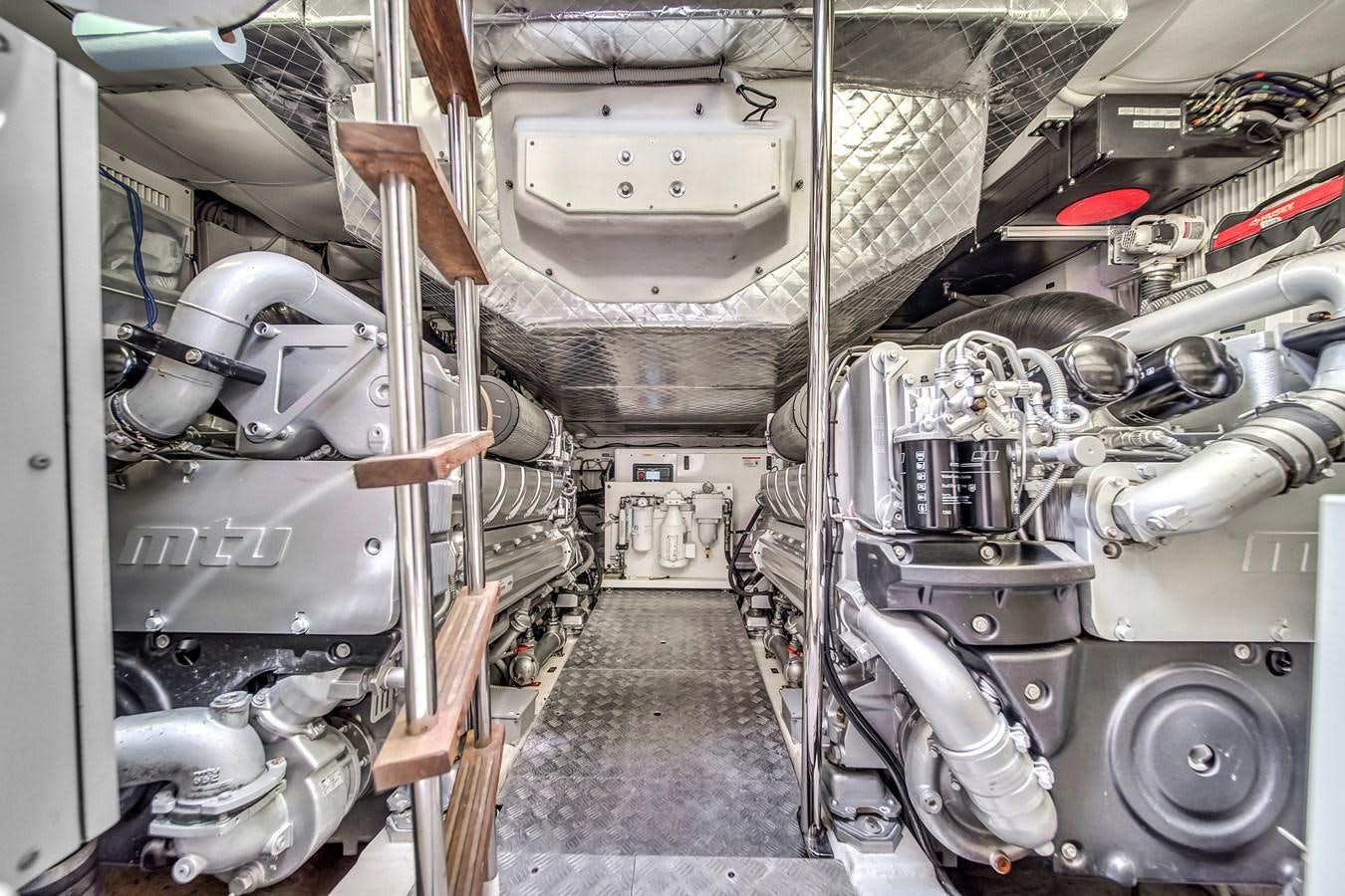 a room with pipes and machinery aboard SANS SOUCI VIII Yacht for Sale