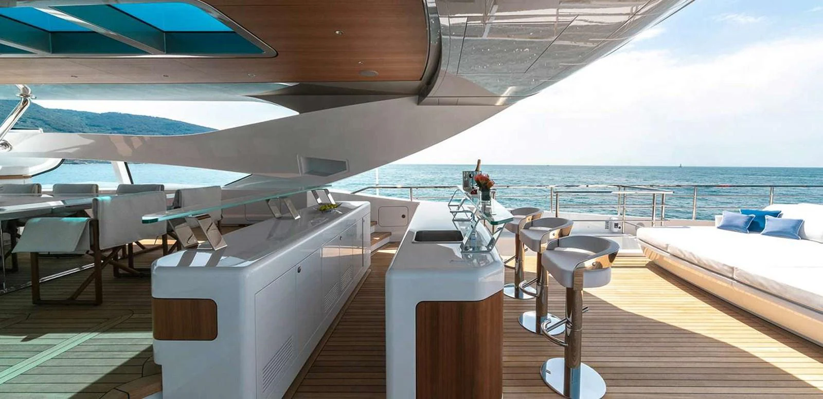 a boat on the water aboard EL LEON Yacht for Sale