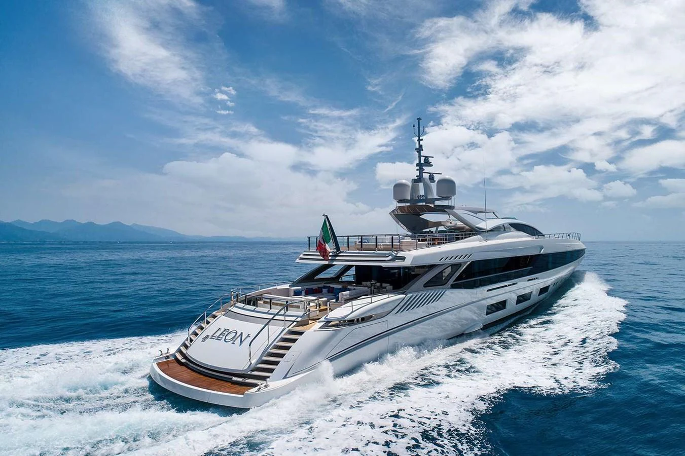 a boat on the water aboard EL LEON Yacht for Sale