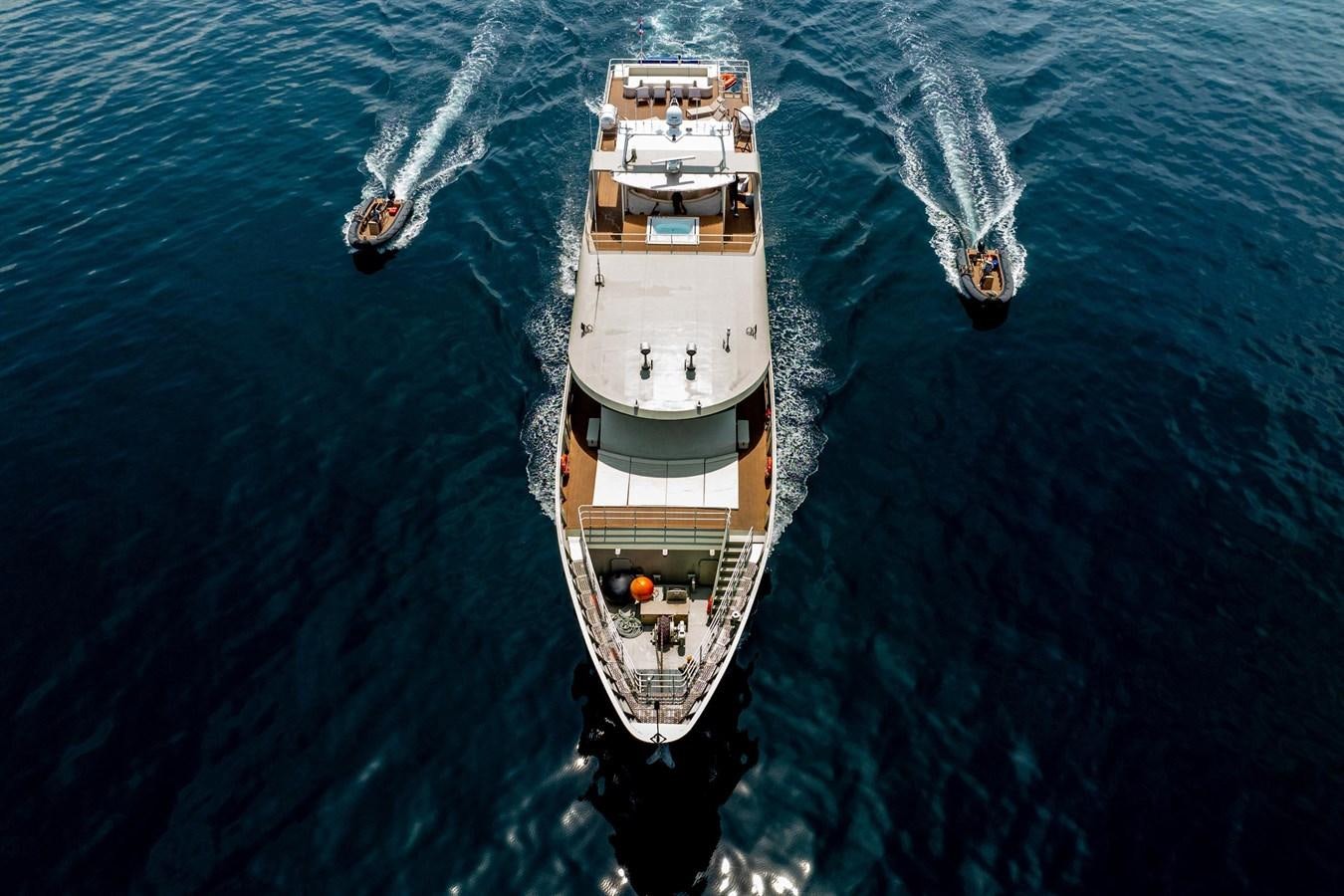 a high angle view of a ship aboard VANORA Yacht for Sale
