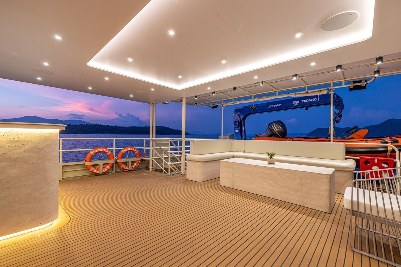a room with a large pool aboard VANORA Yacht for Sale