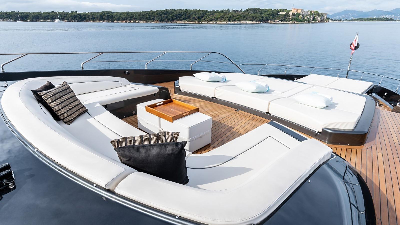 a boat on a deck aboard LADY FIRST Yacht for Sale