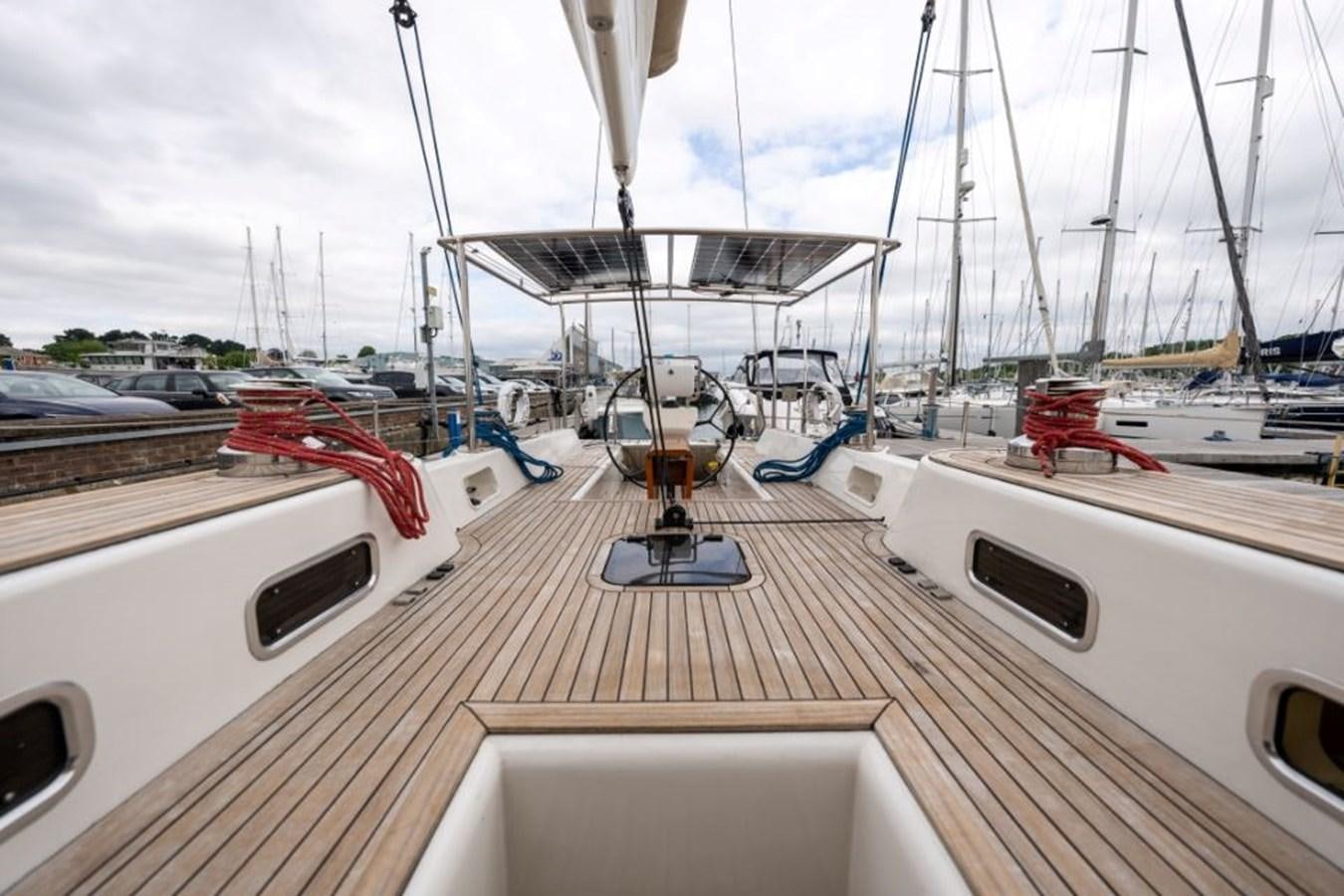 a deck with boats on it aboard ECOVER OF SKAGEN Yacht for Sale