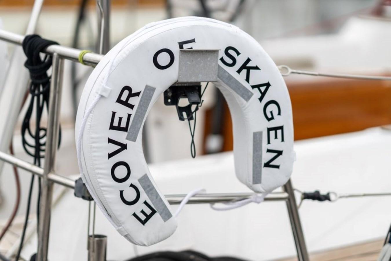 a white and black bicycle aboard ECOVER OF SKAGEN Yacht for Sale
