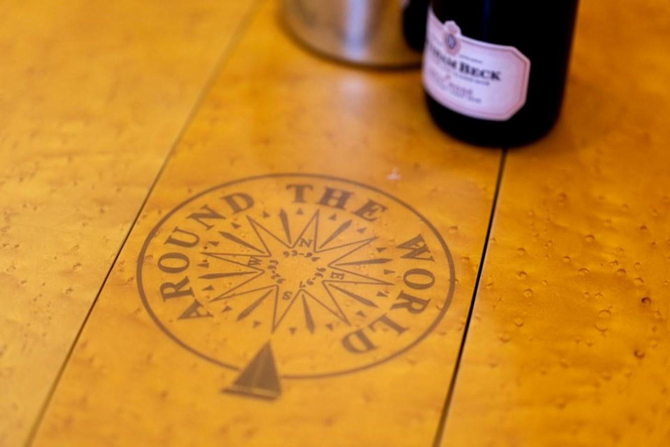 a compass on a table aboard ECOVER OF SKAGEN Yacht for Sale