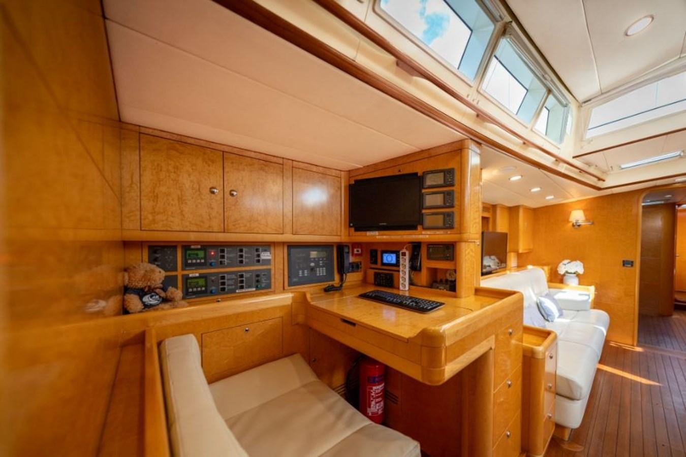 a room with a desk and a bed aboard ECOVER OF SKAGEN Yacht for Sale