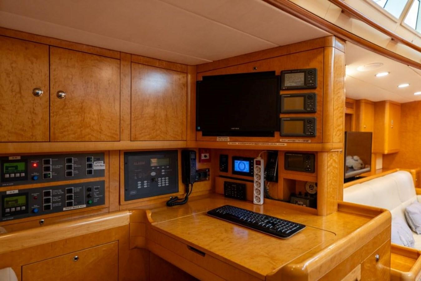 a room with a computer and a tv aboard ECOVER OF SKAGEN Yacht for Sale