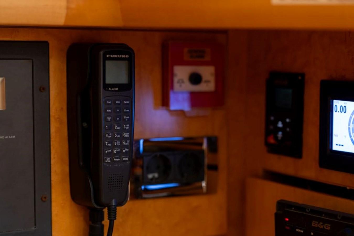 a couple of speakers on a table aboard ECOVER OF SKAGEN Yacht for Sale