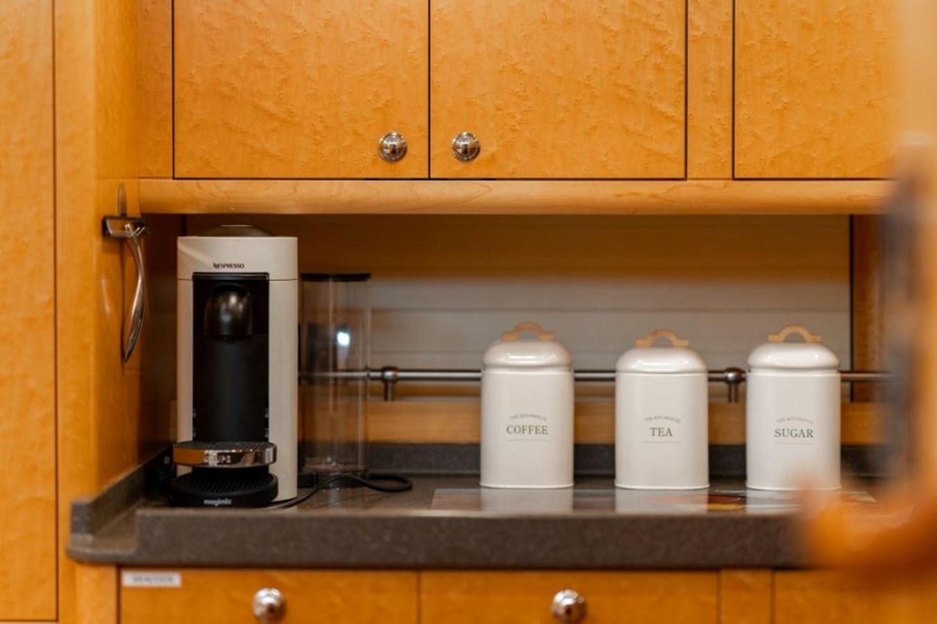 a coffee maker on a counter aboard ECOVER OF SKAGEN Yacht for Sale