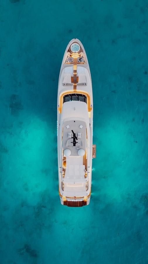 a rocket on a green surface aboard TAKARA ONE Yacht for Sale