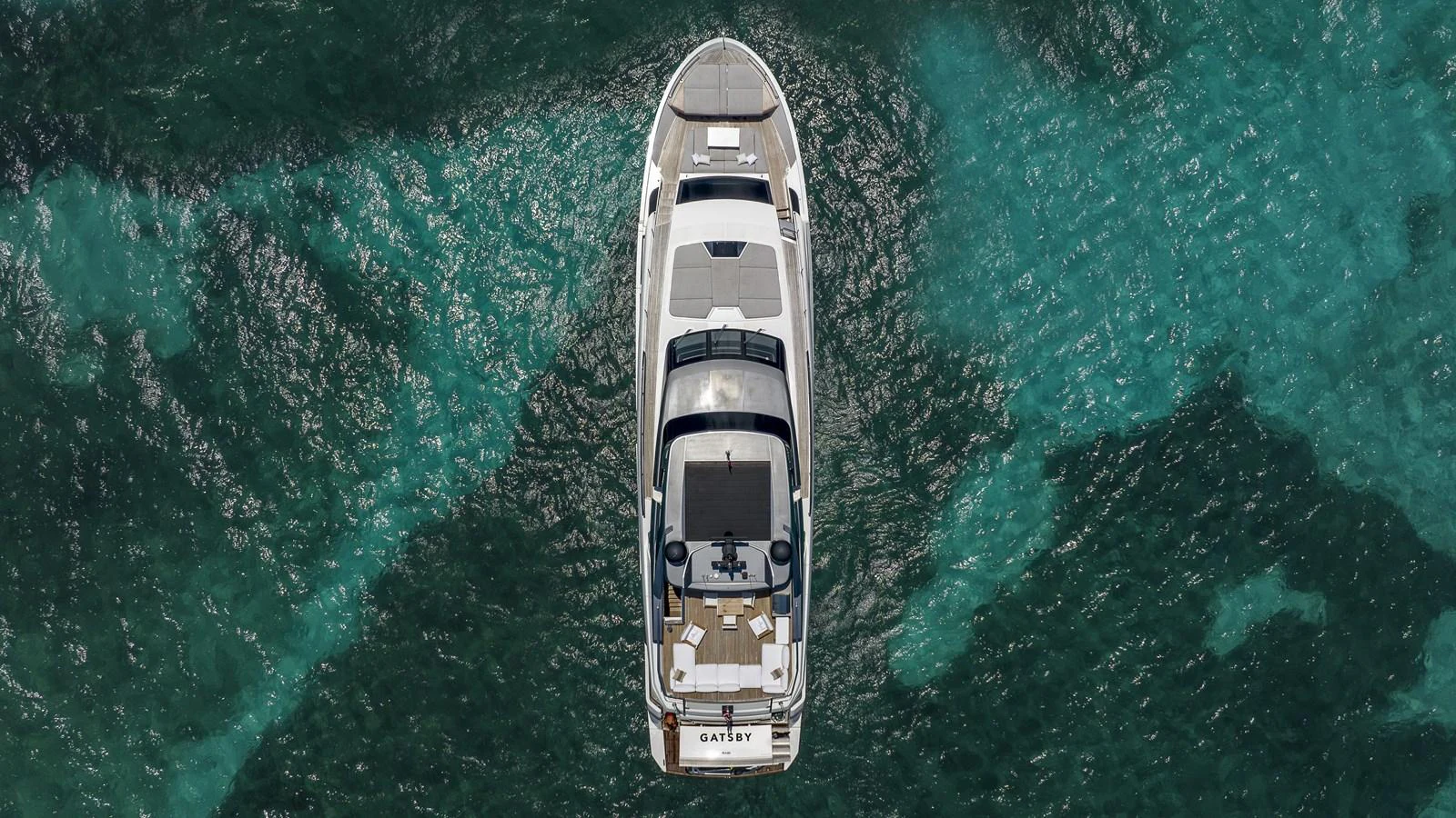 a space shuttle floating in the water aboard GATSBY Yacht for Sale
