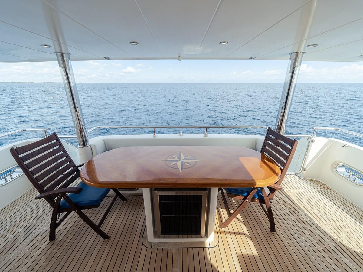 a table on a boat aboard ISOBEL III Yacht for Sale