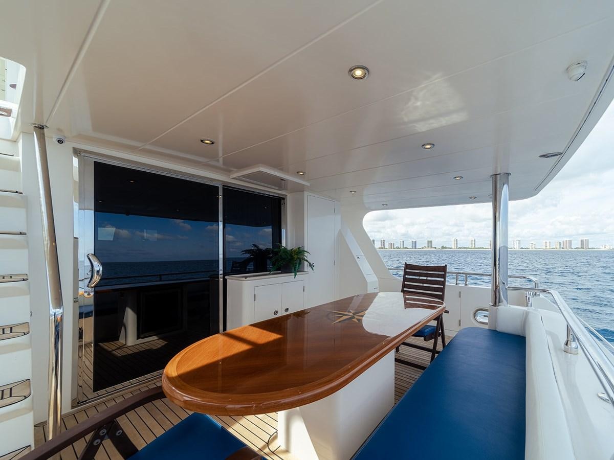 a table on a boat aboard ISOBEL III Yacht for Sale