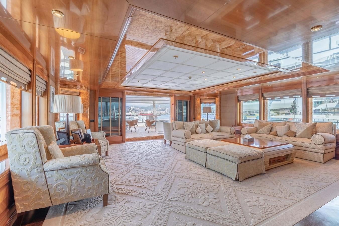 a large living room with a large open floor plan aboard PETARA Yacht for Sale