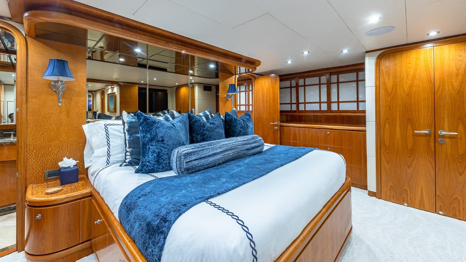 a bed in a cabin aboard B HAPPY Yacht for Sale
