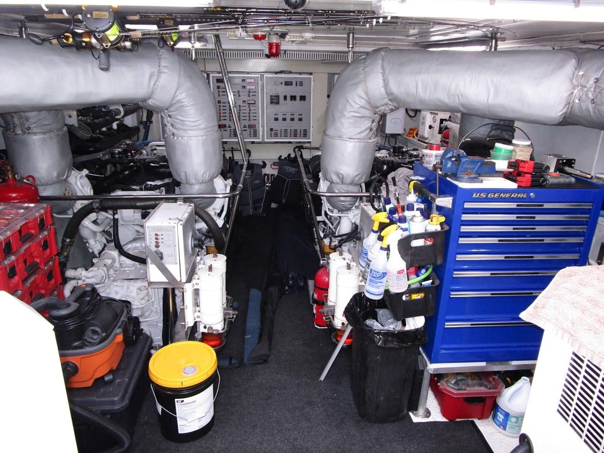 a room with machinery and pipes aboard B HAPPY Yacht for Sale