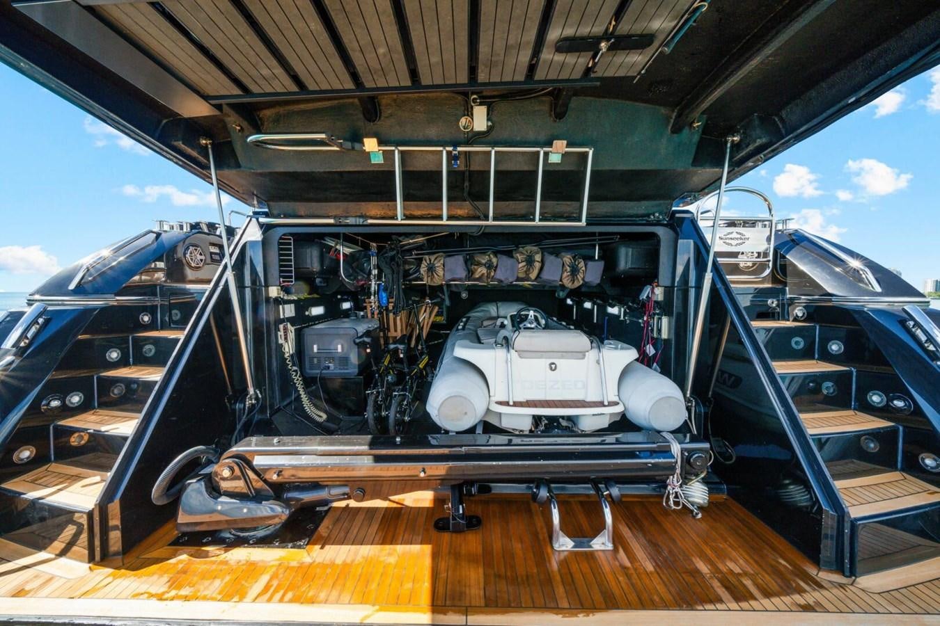 a large metal machine aboard PREDATOR 84 Yacht for Sale