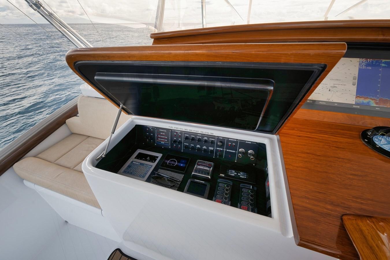 a microwave oven on a table aboard ARTEMIS Yacht for Sale