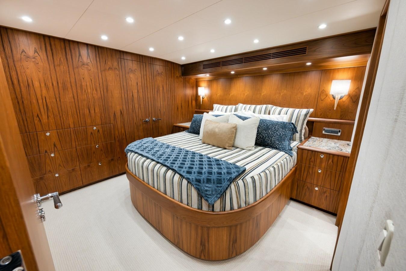 a bed in a room aboard ARTEMIS Yacht for Sale