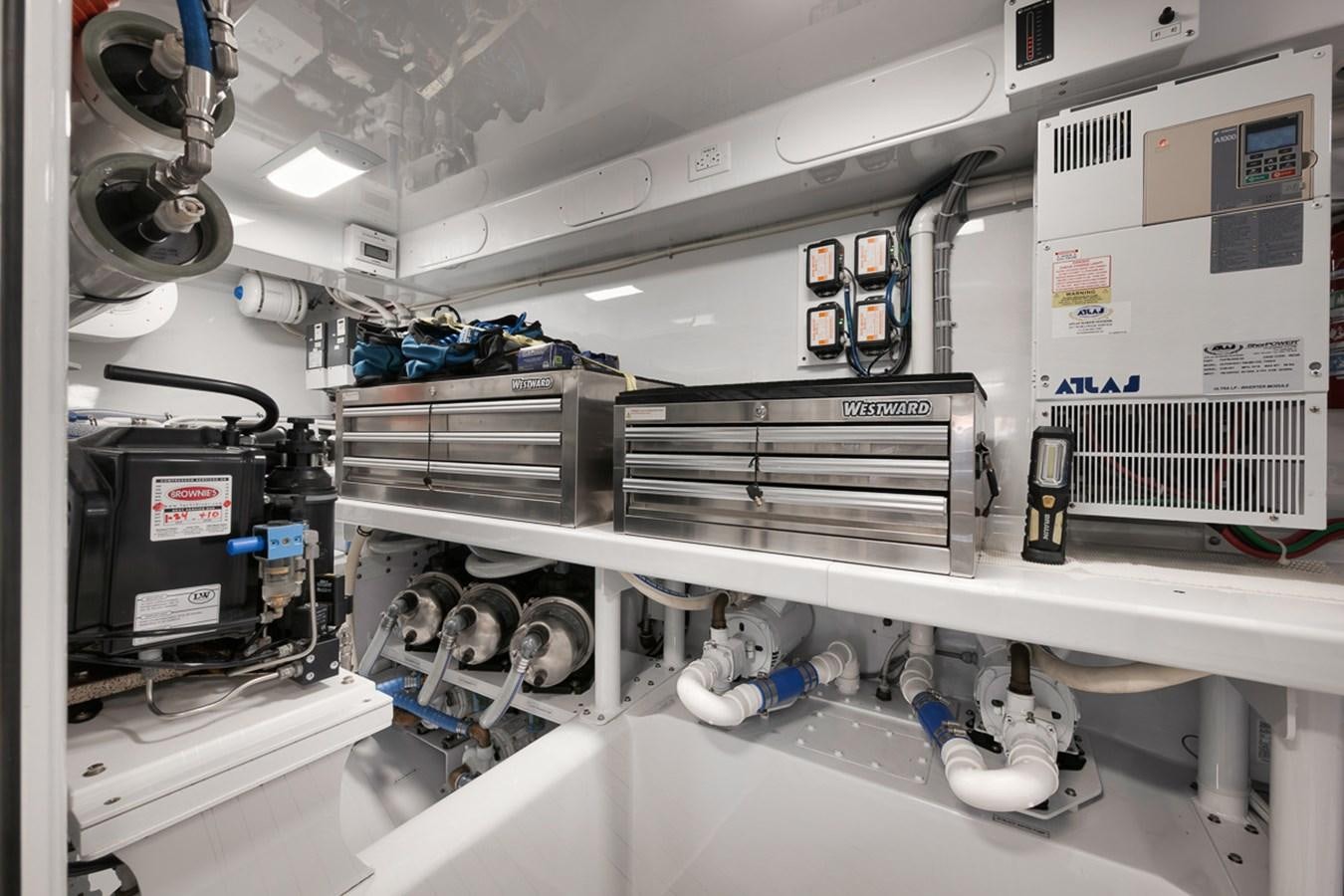 a machine in a room aboard ARTEMIS Yacht for Sale