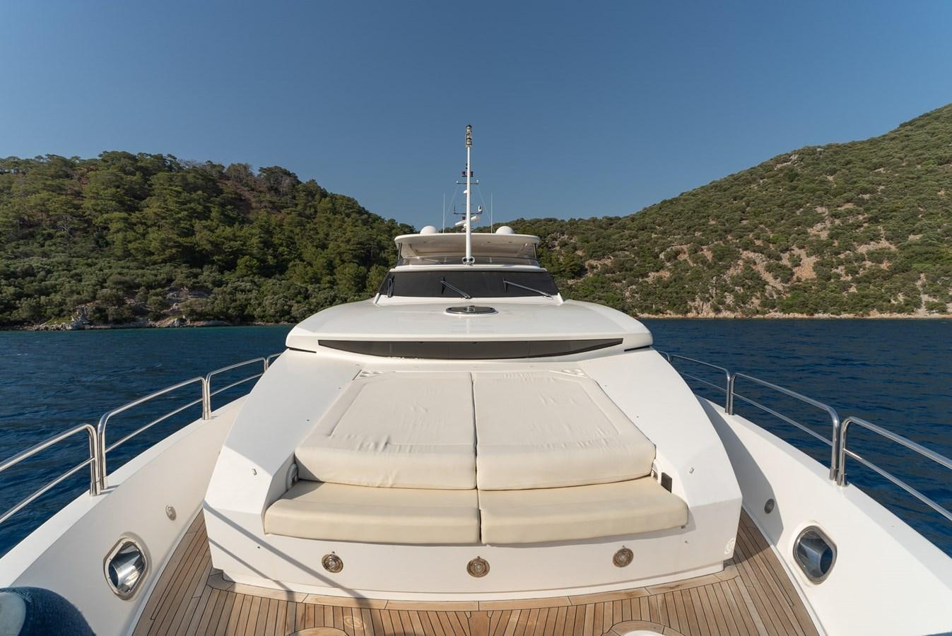 a boat on the water aboard ROUND MIDNIGHT Yacht for Sale