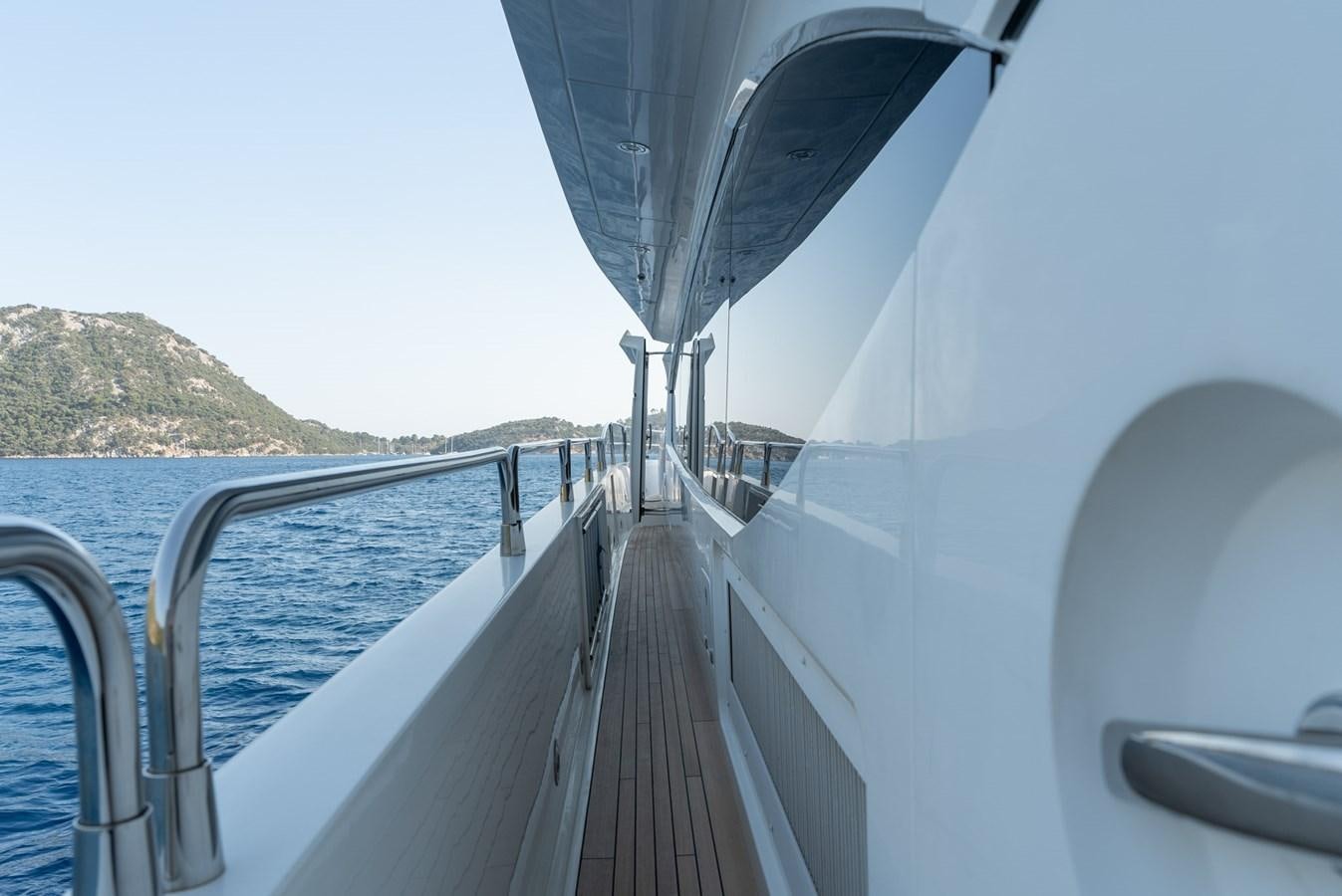 a boat on the water aboard ROUND MIDNIGHT Yacht for Sale