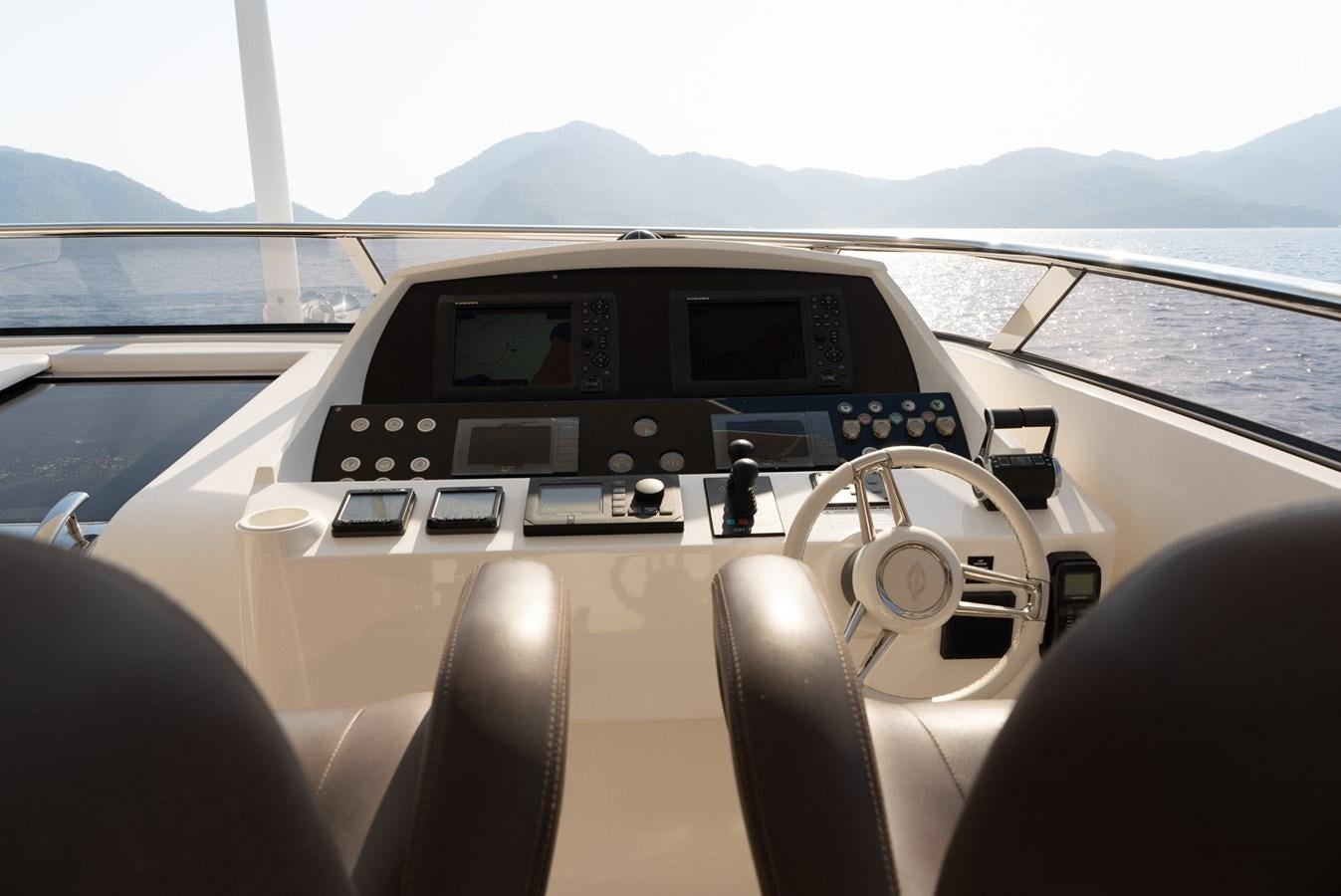 inside of a car aboard ROUND MIDNIGHT Yacht for Sale