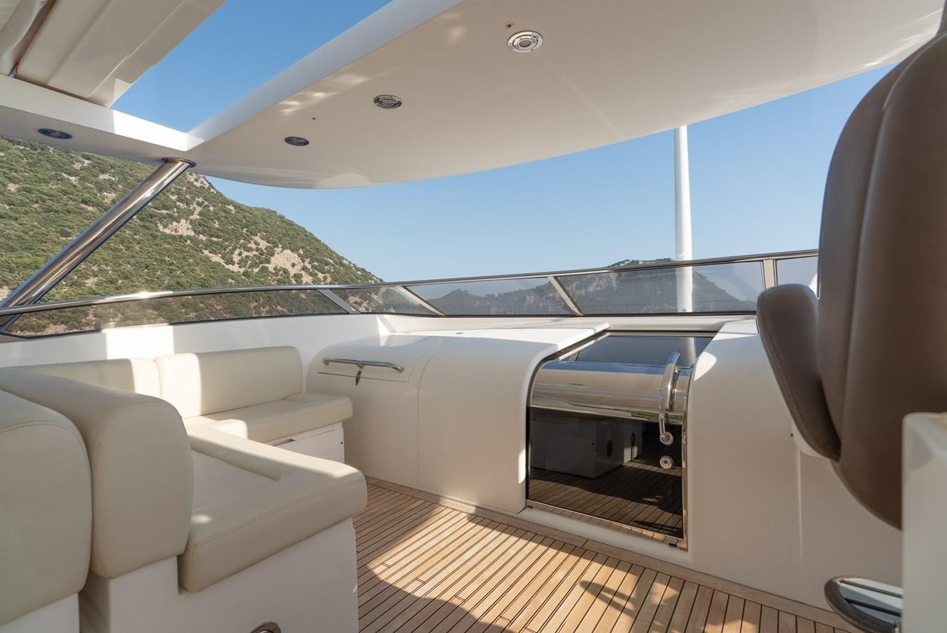 inside of a car aboard ROUND MIDNIGHT Yacht for Sale