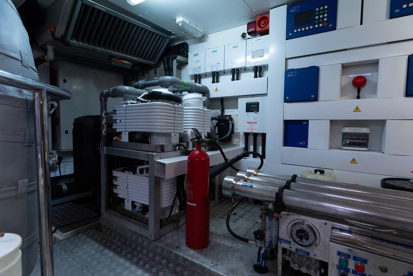 a room with equipment and equipment aboard ROUND MIDNIGHT Yacht for Sale