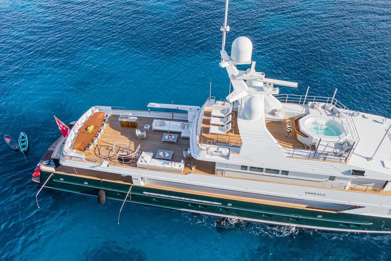 a large ship in the water aboard EMERALD Yacht for Sale